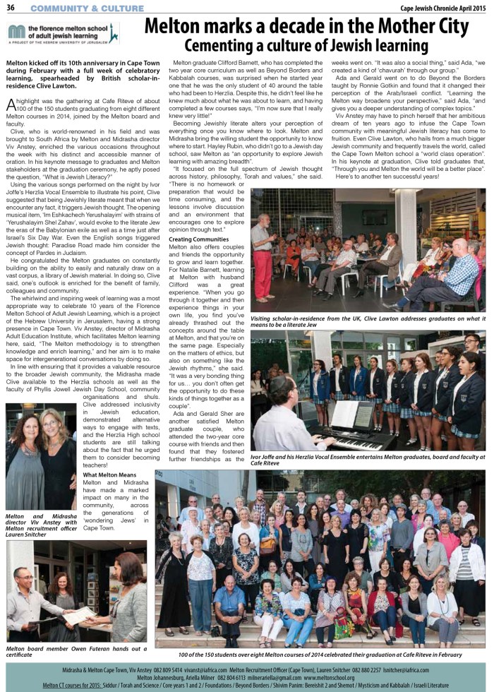 Jewish Chronicle April 2015