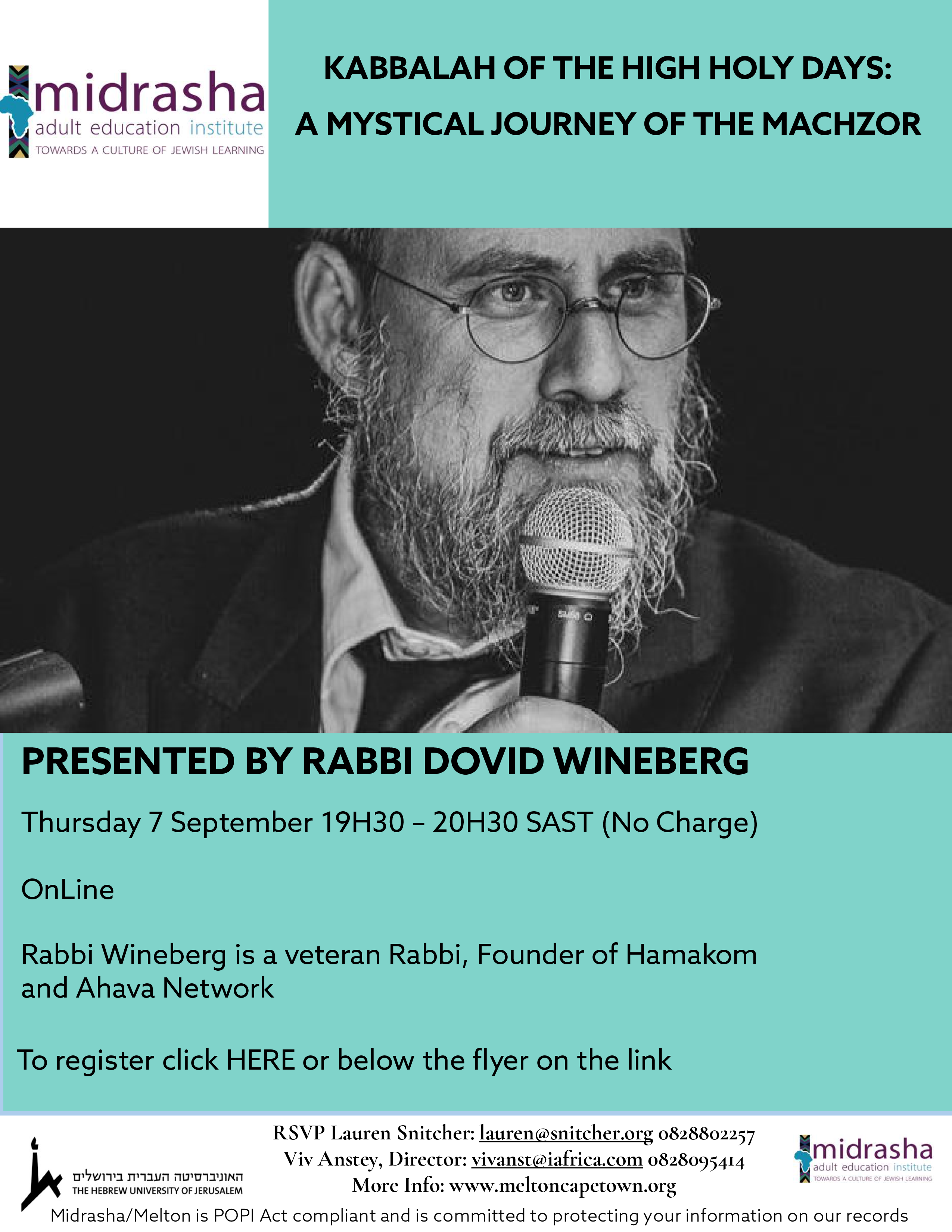 Dovid Wineberg Flyer 2023